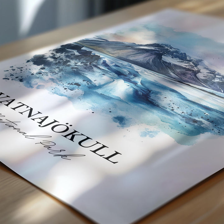 Vatnajökull National Park Wall Art, Iceland Print, Iceland Artwork, Vatnajökull Glacier Gift, Travel Print, Travel Poster, Housewarming Gift