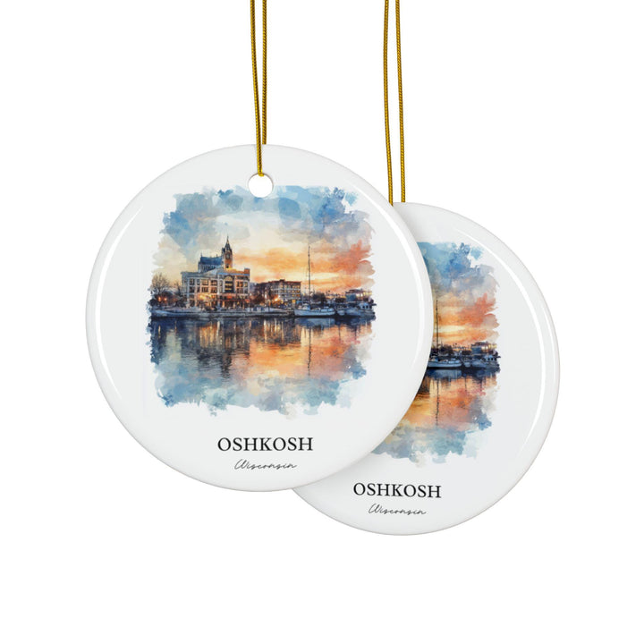 Oshkosh WI Ornament: Unique Oshkosh Souvenir, Oshkosh WI Xmas Decor, and Authentic Wisconsin Gift