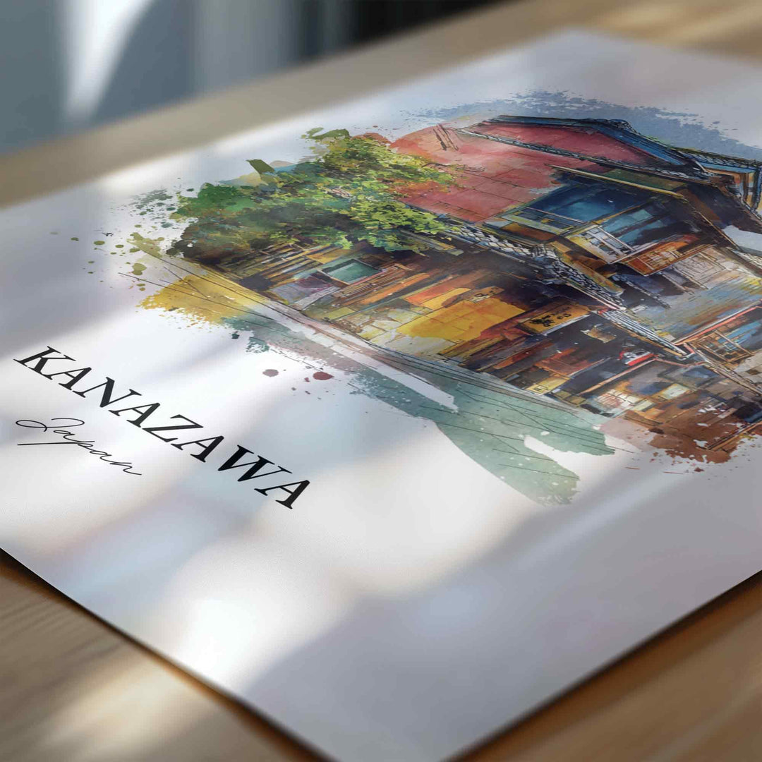 Kanazawa, Japan – Watercolor Art Print