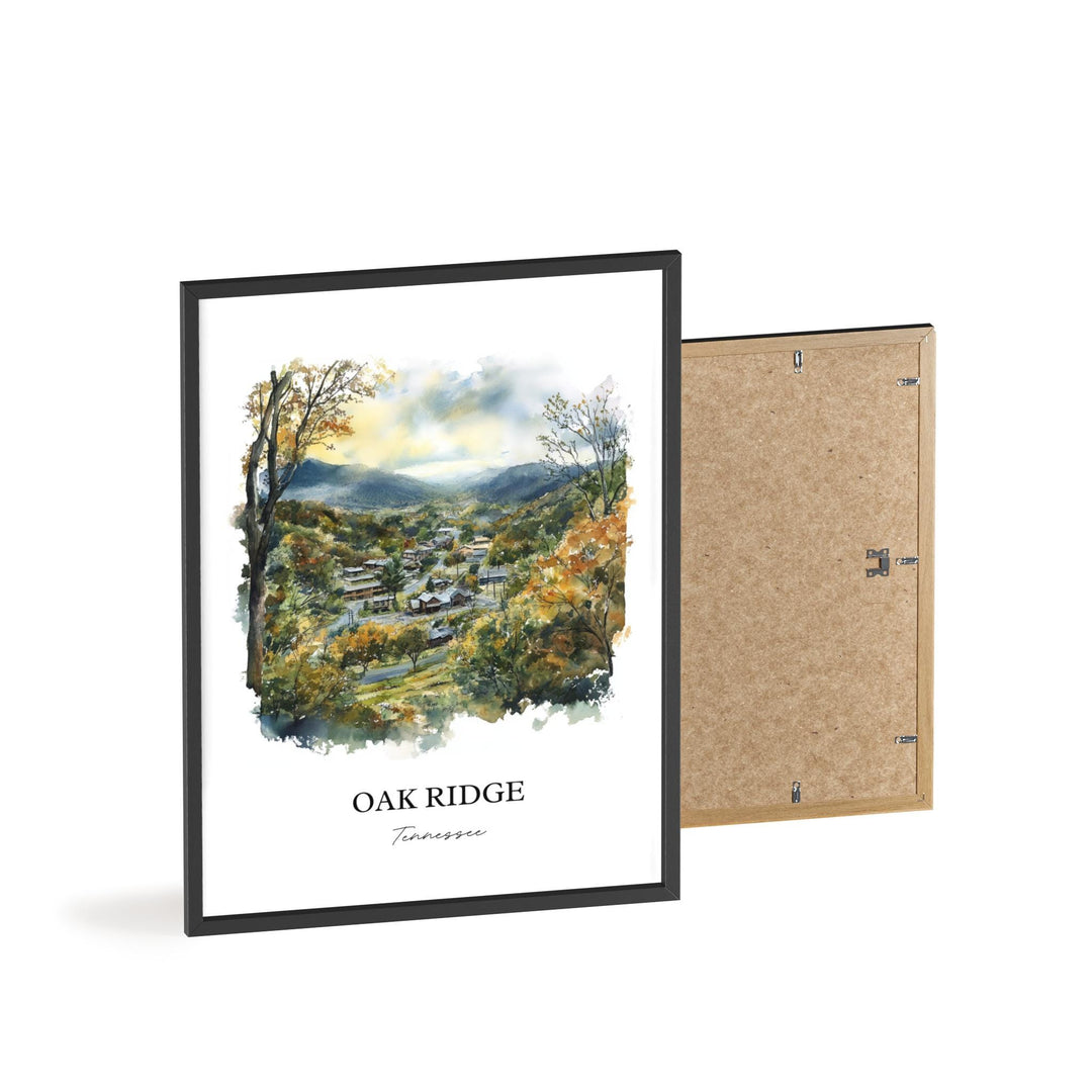 Oak Ridge TN Wall Art, Anderson County Print, Tennessee Watercolor Art, Oak Ridge Gift, Travel Print, Travel Poster, Housewarming Gift