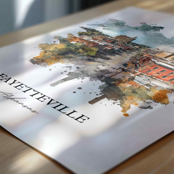 Fayetteville, Arkansas – Watercolor Art Print