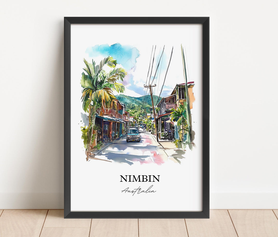 Nimbin Wall Art, Nimbin Australia Print, Nimbin Australia Artwork, New South Wales Gift, Travel Print, Travel Poster, Housewarming Gift