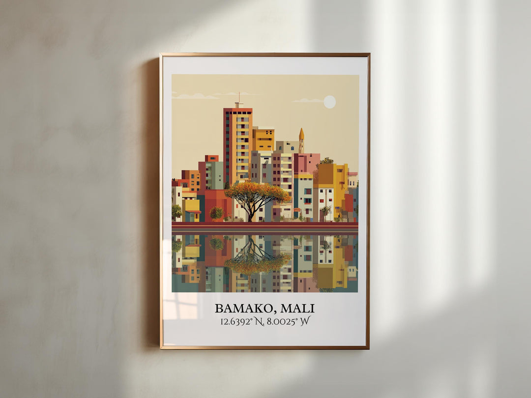 Bamako Art, Bamako Mali Retro Travel Art, Bamako Home Decor, Bamako Gift, Mali Travel Art, Travel Prints, Housewarming Gift