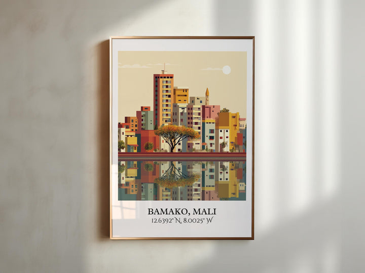 Bamako Art, Bamako Mali Retro Travel Art, Bamako Home Decor, Bamako Gift, Mali Travel Art, Travel Prints, Housewarming Gift