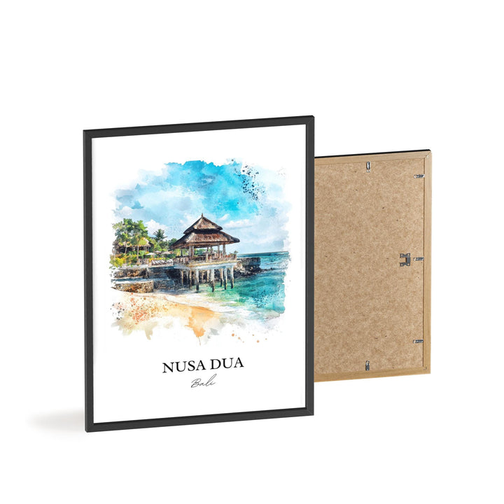 Nusa Dua Wall Art, Bali Beach Print, Bali Watercolor Art, Nusa Dua Bali Gift, Travel Print, Travel Poster, Housewarming Gift