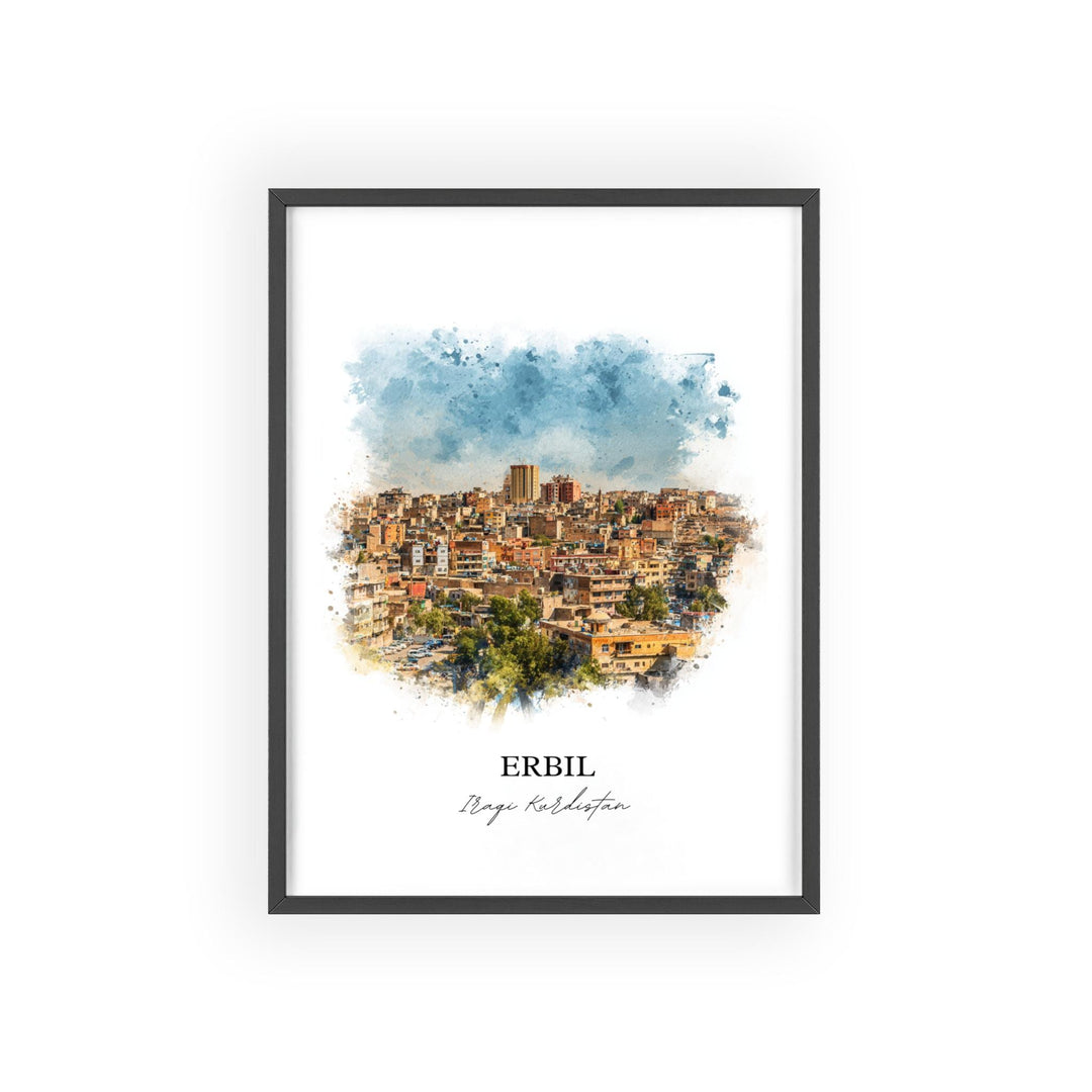 Erbil, Iraq – Watercolor Art Print