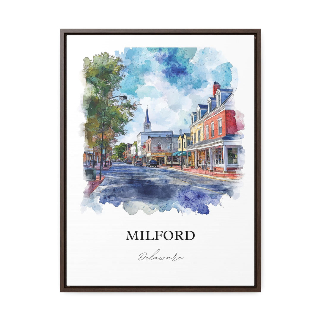 Milford, DE, USA – Watercolor Art Print
