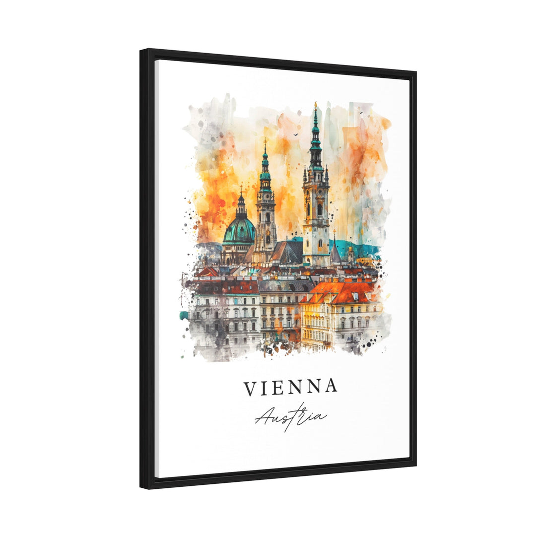 Vienna watercolor travel art - Austria, Vienna print, Wedding gift, Birthday present, Custom Text, Perfect Gift