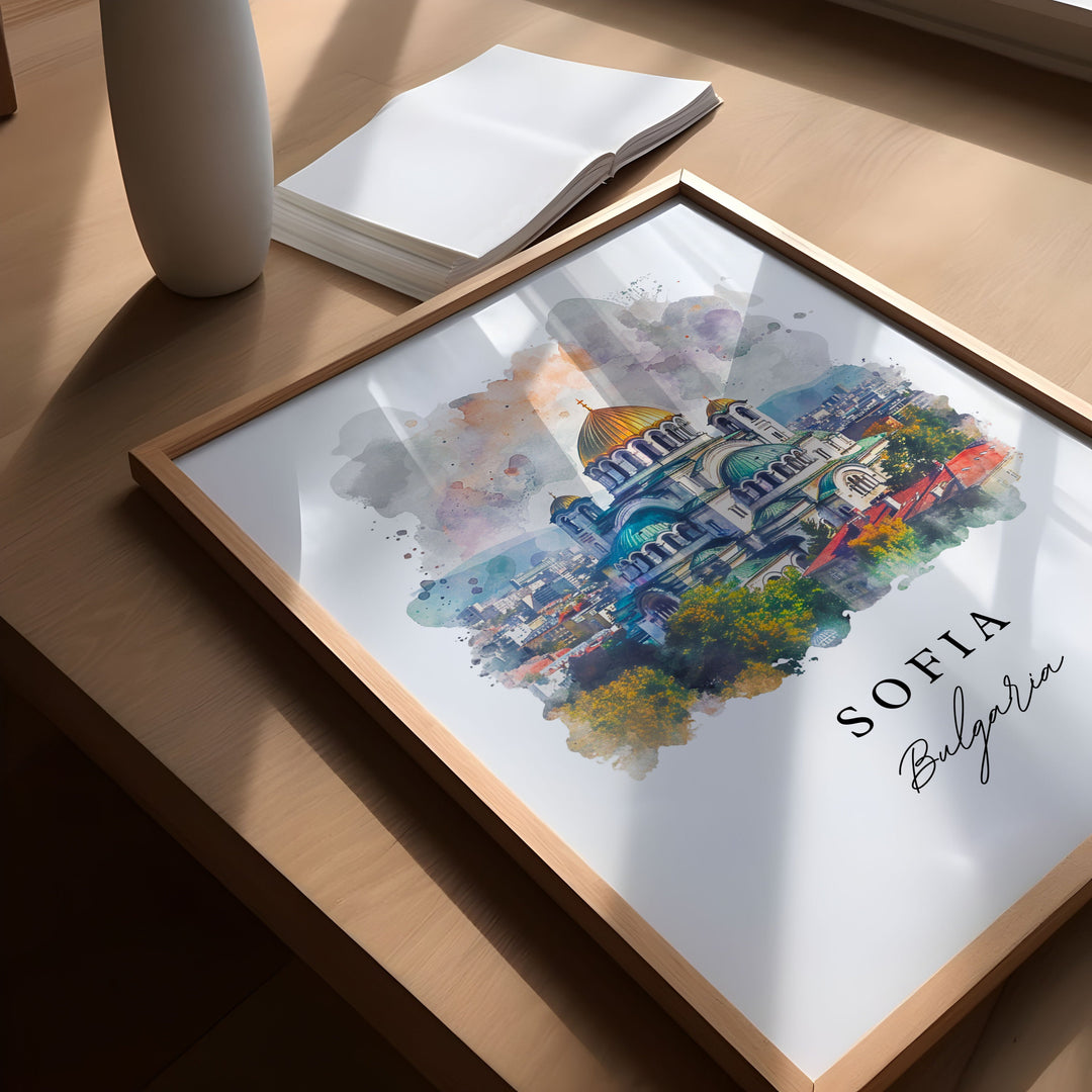 Sofia Bulgaria wall art - Bulgaria, Sofia print, Sofia Wedding gift, Sofia Birthday present, Custom Text, Perfect Gift