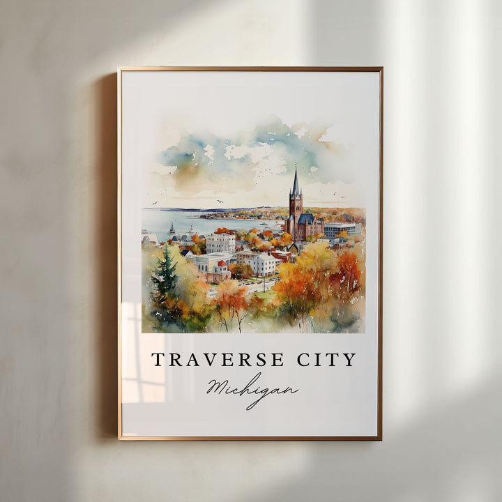 Traverse City MI wall art - Michigan, Traverse City poster print, Traverse City Wedding gift, Birthday present, Custom Text, Perfect Gift