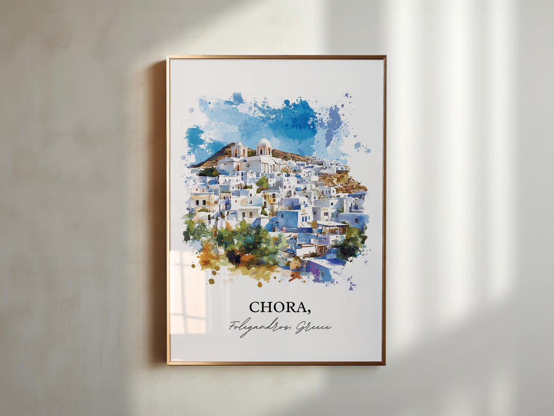 Chora, Greece – Watercolor Art Print