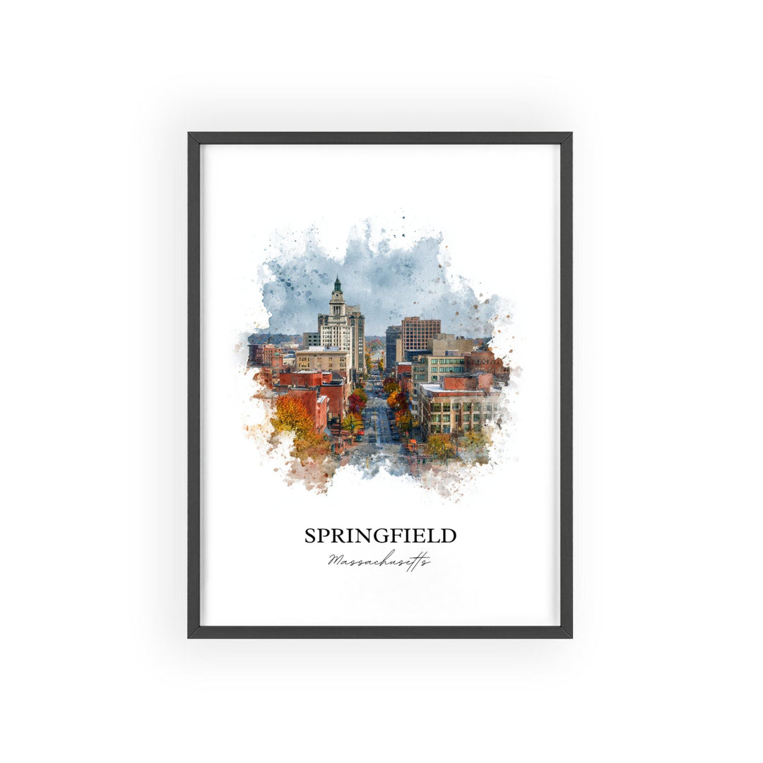 Springfield, Massachusetts, USA – Watercolor Art Print