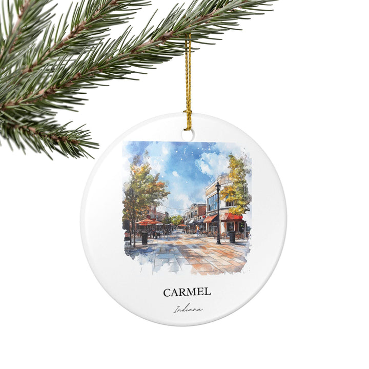 Carmel Indiana Ornament: Unique Carmel IN Souvenir, Carmel Indiana Xmas Decor, and Authentic Indiana Gift