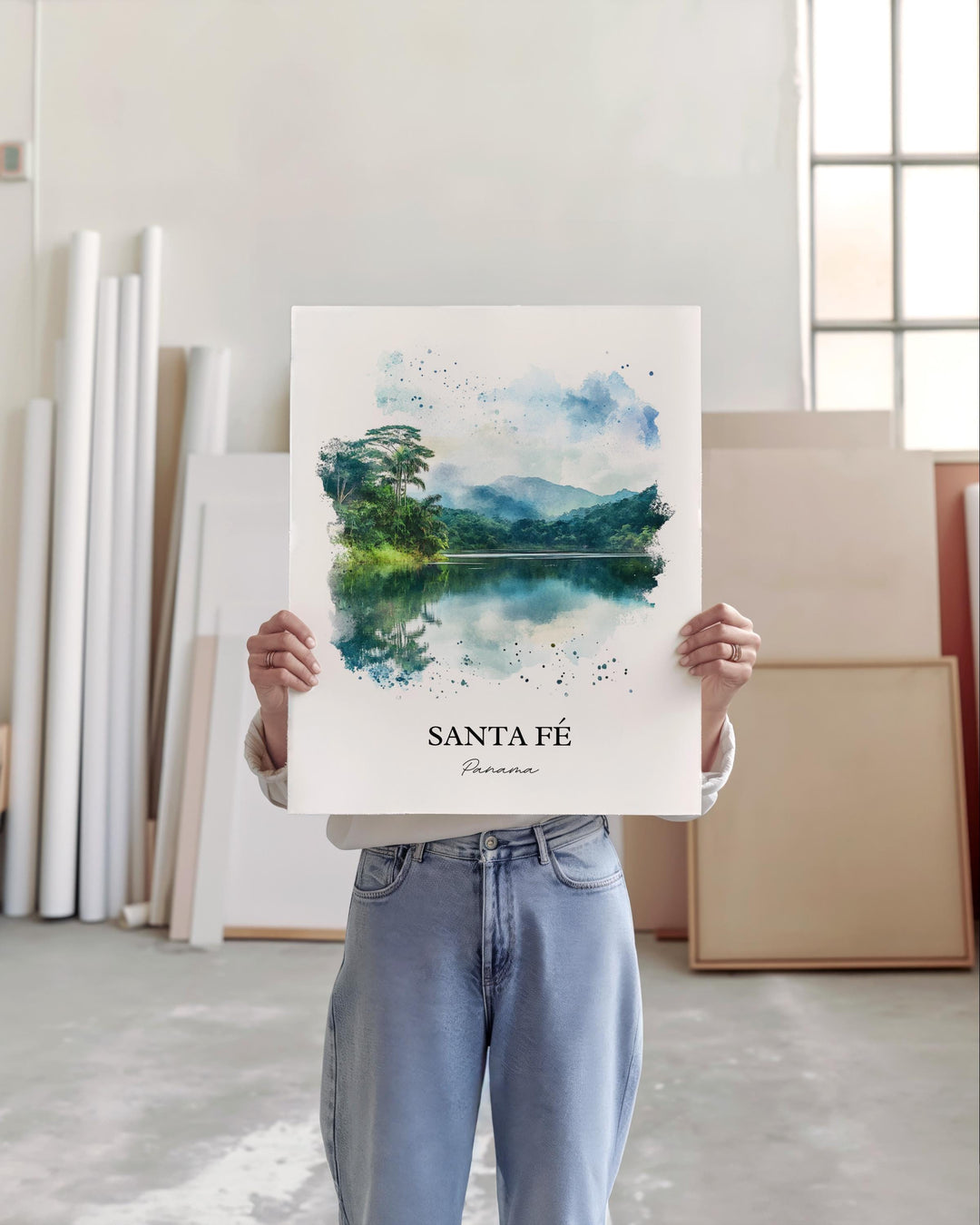 Santa Fé Panama Wall Art, Veraguas Print, Panama Watercolor Art, Santa Fé Panama Gift, Travel Print, Travel Poster, Housewarming Gift