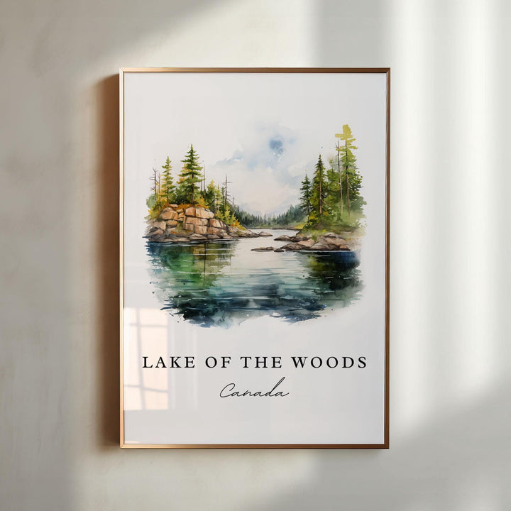 Lake of the Woods Canada wall art - Ontario Canada, Lake of the Woods print, Wedding gift, Birthday present, Custom Text Option