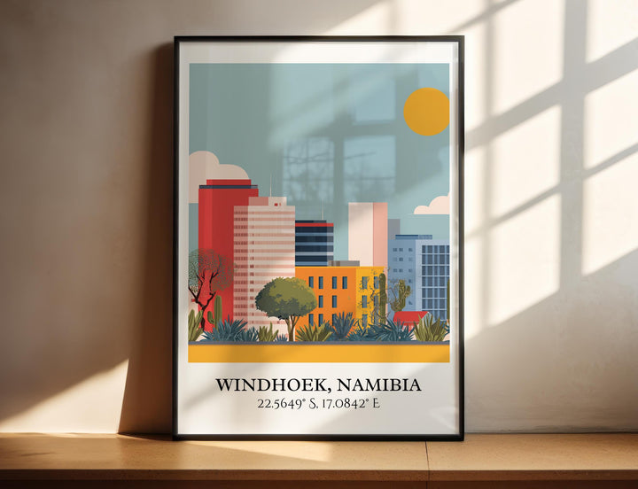 Windhoek Namibia Art, Namibia Retro Travel Art, Namibia Home Decor, Namibia Gift, Namibia Travel Art, Travel Prints, Housewarming Gift