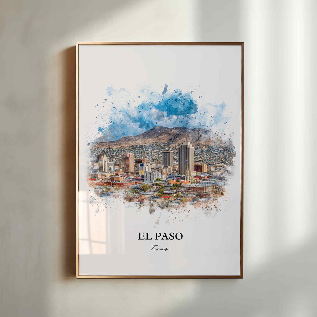 El Paso, Texas – Watercolor Art Print
