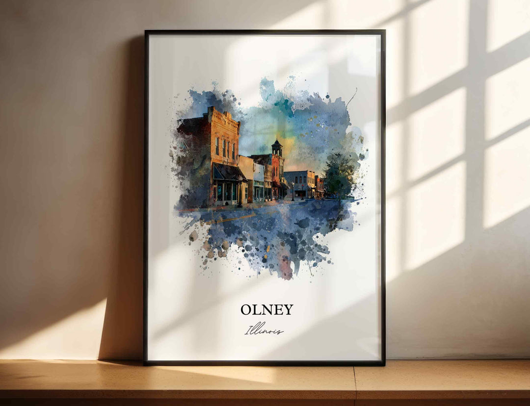 Olney, Illinois – Watercolor Art Print