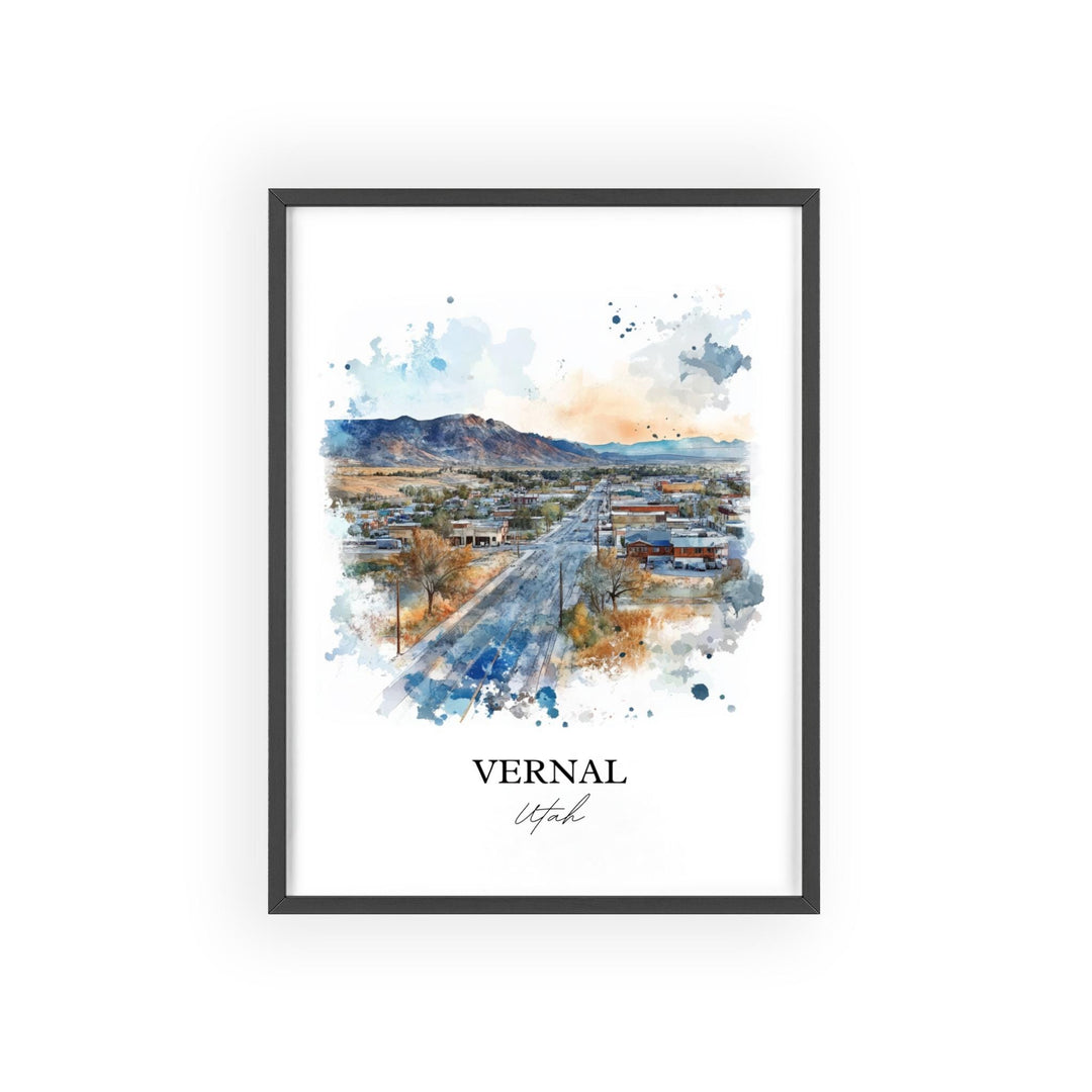 Vernal Utah Wall Art, Uintah County Print, Utah Watercolor Art, Vernal UT Gift, Travel Print, Travel Poster, Housewarming Gift