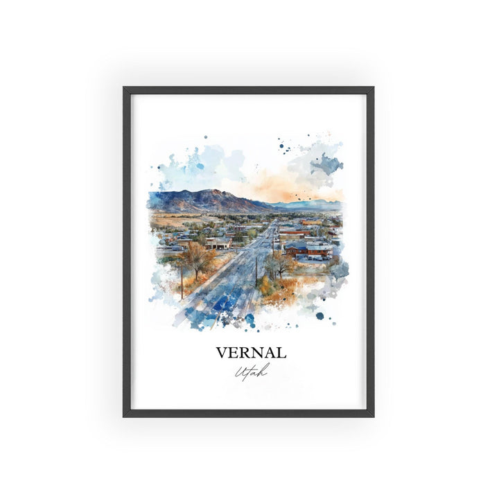 Vernal Utah Wall Art, Uintah County Print, Utah Watercolor Art, Vernal UT Gift, Travel Print, Travel Poster, Housewarming Gift