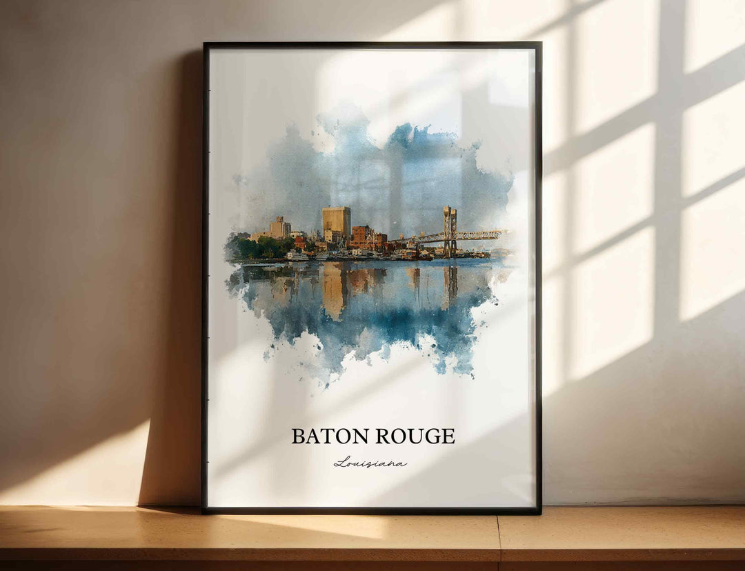 Baton Rouge, Louisiana – Watercolor Art Print