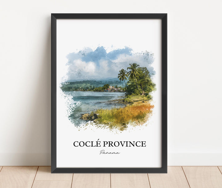Coclé Province Wall Art, Panama Print, Panama Watercolor Art, Panama Gift, Coclé Panama Travel Print, Travel Poster, Housewarming Gift
