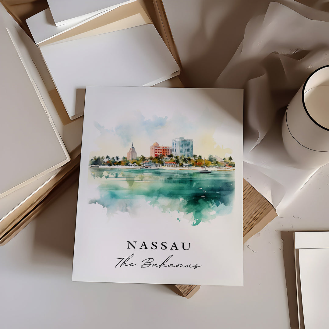 Nassau Bahamas wall art - The Bahamas, Nassau Bahamas poster, Nassau Bahamas Wedding gift, Birthday present, Custom Text, Personalized Gift