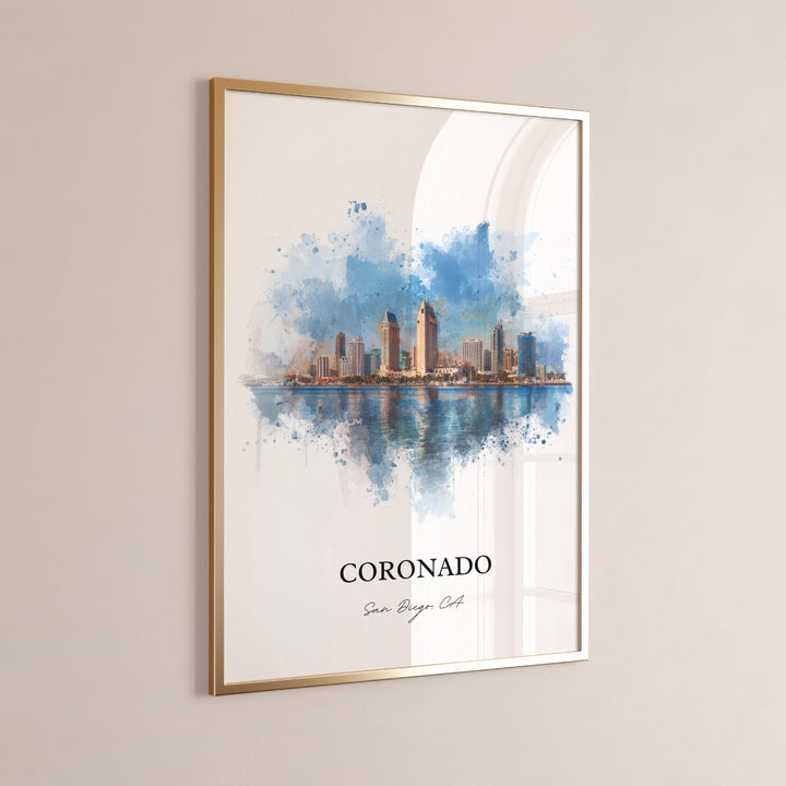 Coronado, California – Watercolor Art Print