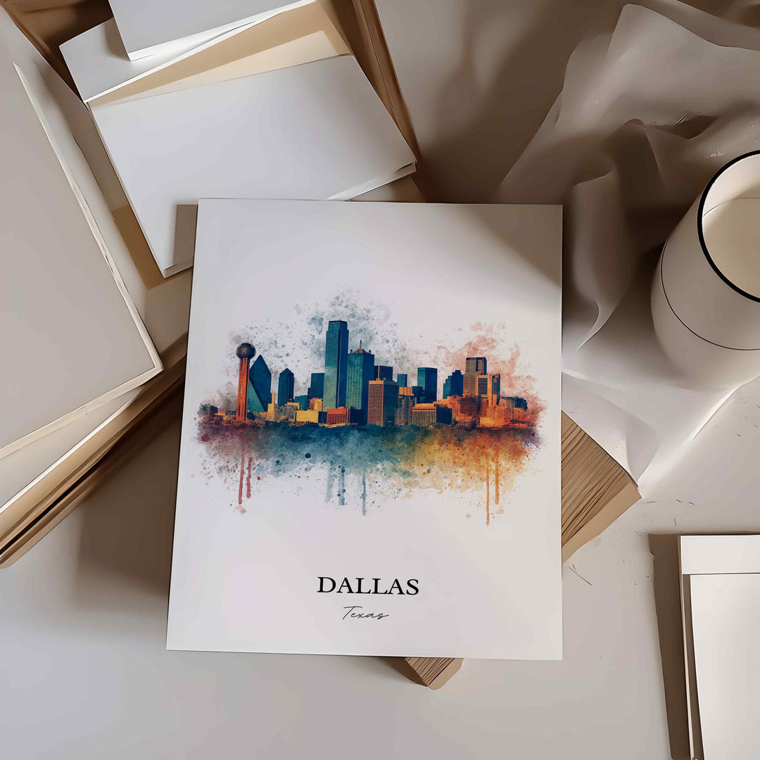 Dallas, Texas – Watercolor Art Print