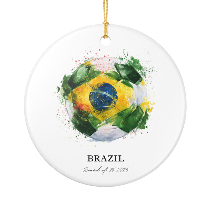 Brazil Soccer Ornament 2026 | Round of 16 Football Fan Keepsake, Brazil Christmas Ornament