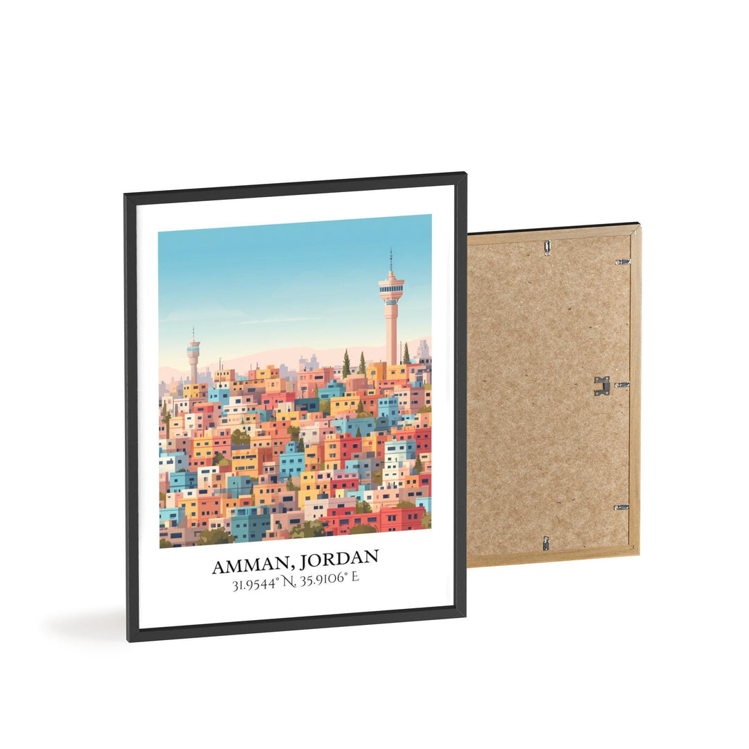 Amman Jordan Art, Amman Retro Travel Art, Amman Home Decor, Jordan Gift, Jordan Country Travel Art, Travel Prints, Housewarming Gift
