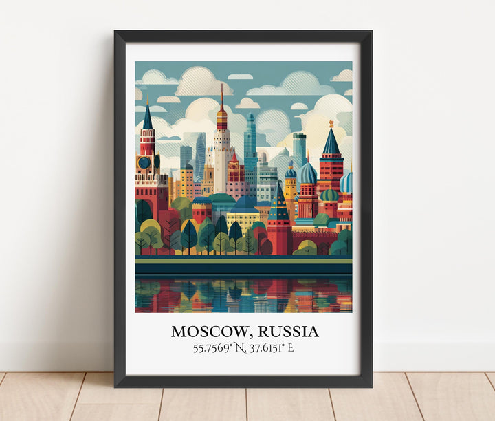 Moscow Art, Moscow Retro Travel Art, Moscow Home Decor, Moscow Gift, Moscow Russia Travel Art, Travel Prints, Housewarming Gift