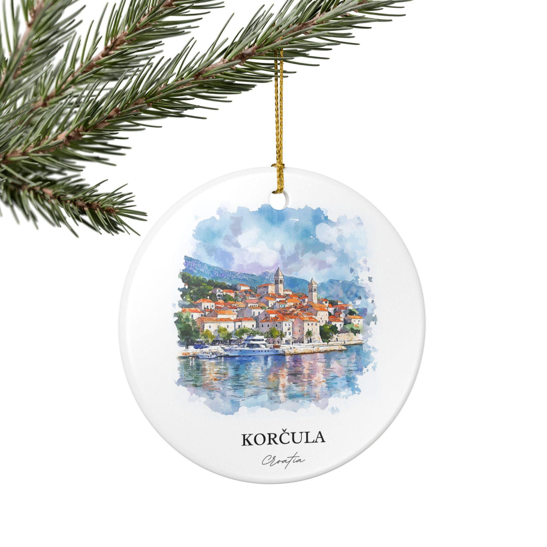 Korcula, Croatia Ornament: Unique Korcula Souvenir, Korcula Croatia Xmas Decor, and Authentic Croatia Gift