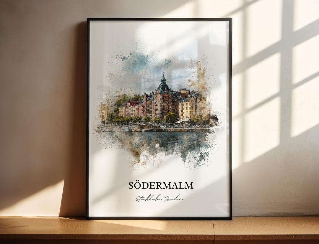 Södermalm, Sweden – Watercolor Art Print