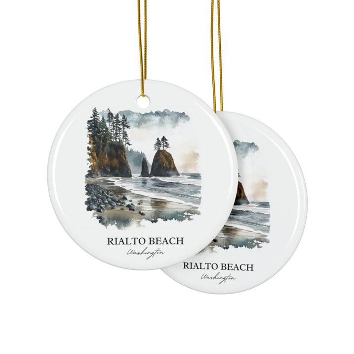 Rialto Beach WA Ornament: Unique Rialto Beach Souvenir, Rialto Beach Xmas Decor, and Authentic Washington State Gift