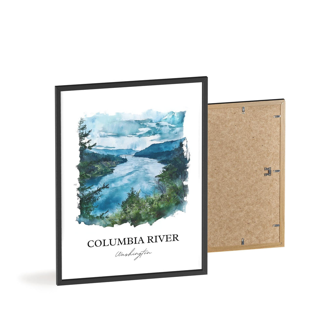 Columbia River Wall Art, Columbia River Print, Washington St Artwork, Columbia River WA Gift, Travel Print, Travel Poster, Housewarming Gift