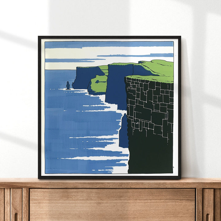 Modern Ireland Art, Cliffs of Moher Print, Unique Ireland Art, Moher Ireland Gift, Travel Poster, Housewarming Gift