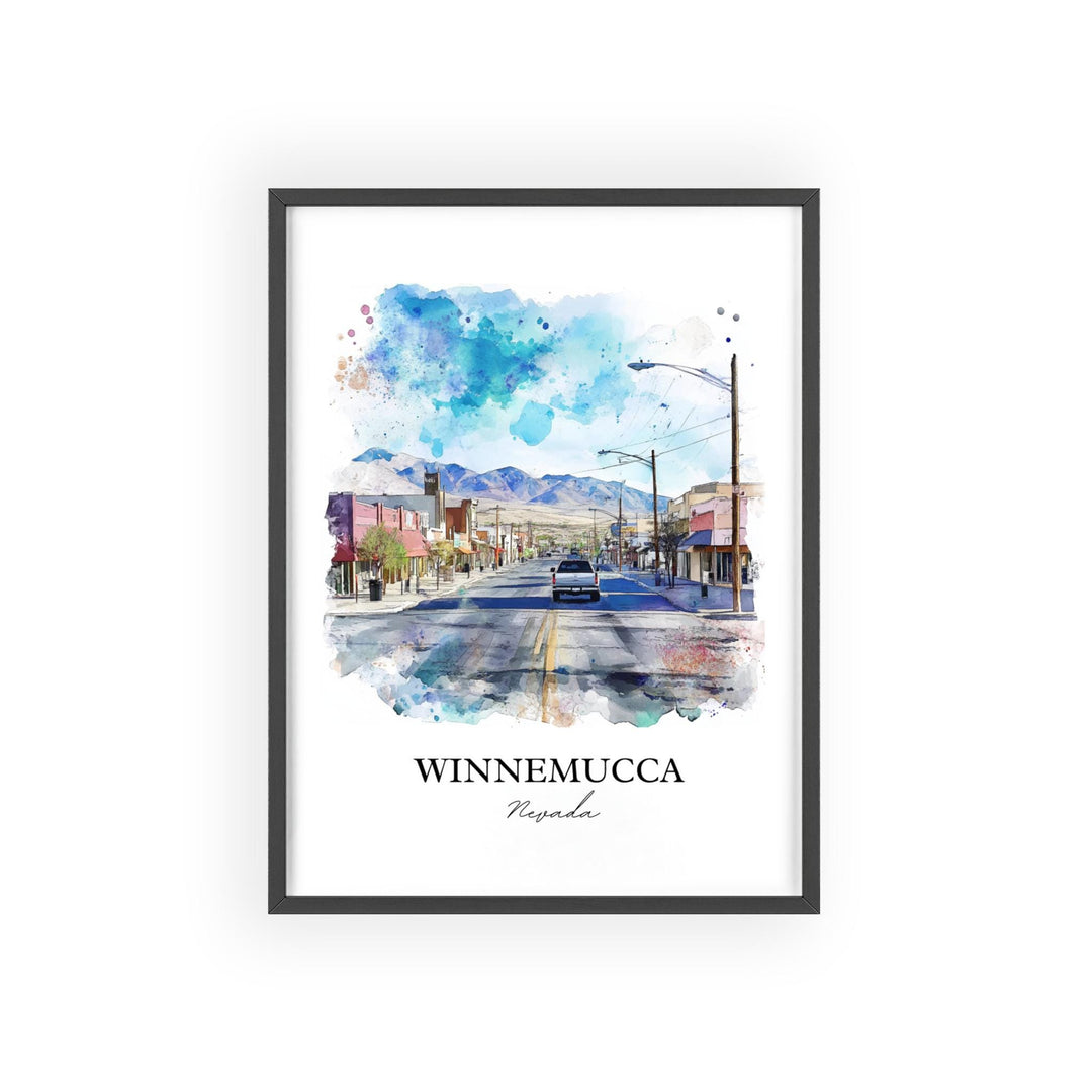 Winnemucca NV Wall Art, Humboldt County NV Print, Nevada Watercolor Art, Winnemucca Gift, Travel Print, Travel Poster, Housewarming Gift