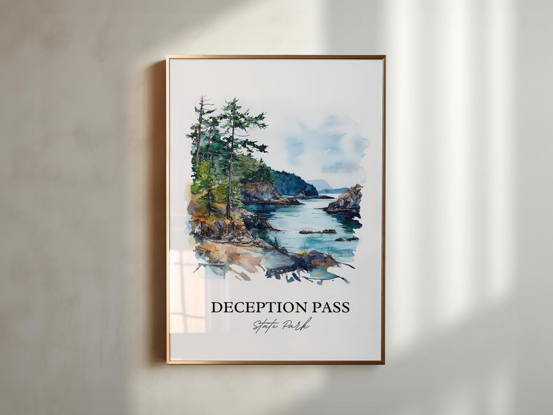 Deception Pass Wall Art, Whidbey Island Print, Washington Artwork, Deception Pass Park Gift, Travel Print, Travel Poster, Housewarming Gift