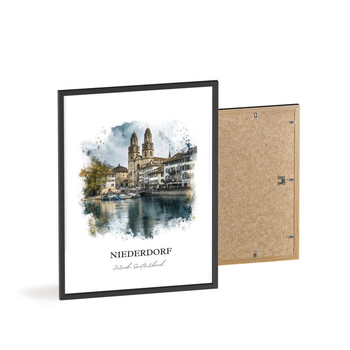 Niederdorf, Switzerland – Watercolor Art Print