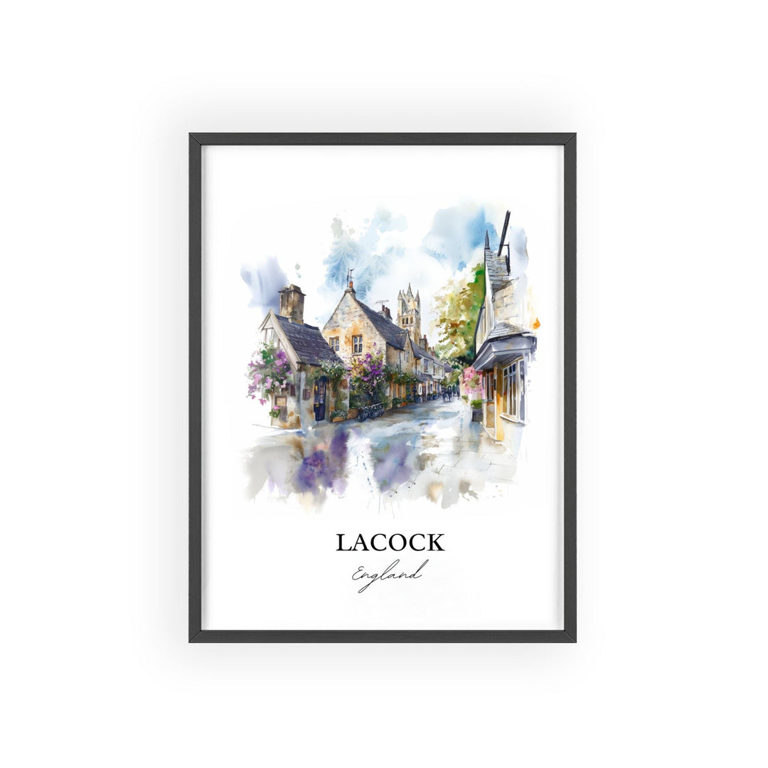 Lacock England Wall Art, Lacock Print, Wiltshire Watercolor Art, Lacock Gift, Travel Print, Travel Poster, Housewarming Gift