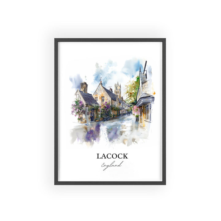 Lacock England Wall Art, Lacock Print, Wiltshire Watercolor Art, Lacock Gift, Travel Print, Travel Poster, Housewarming Gift