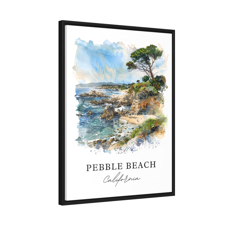 Pebble Beach Wall Art, Pebble Beach CA Print, Monterey CA Watercolor, Pebble Beach Gift,