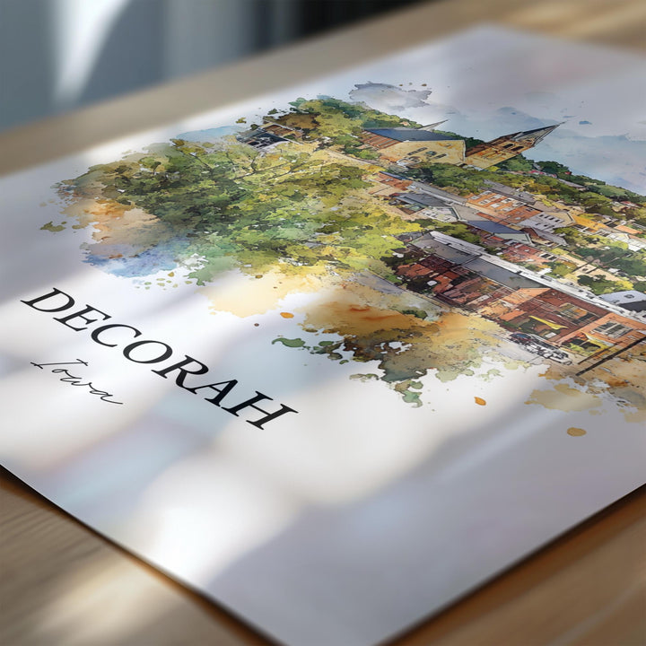 Decorah Iowa Wall Art, Decorah Print, Winneshiek County IA Artwork, Decorah Iowa Gift, Travel Print, Travel Poster, Housewarming Gift