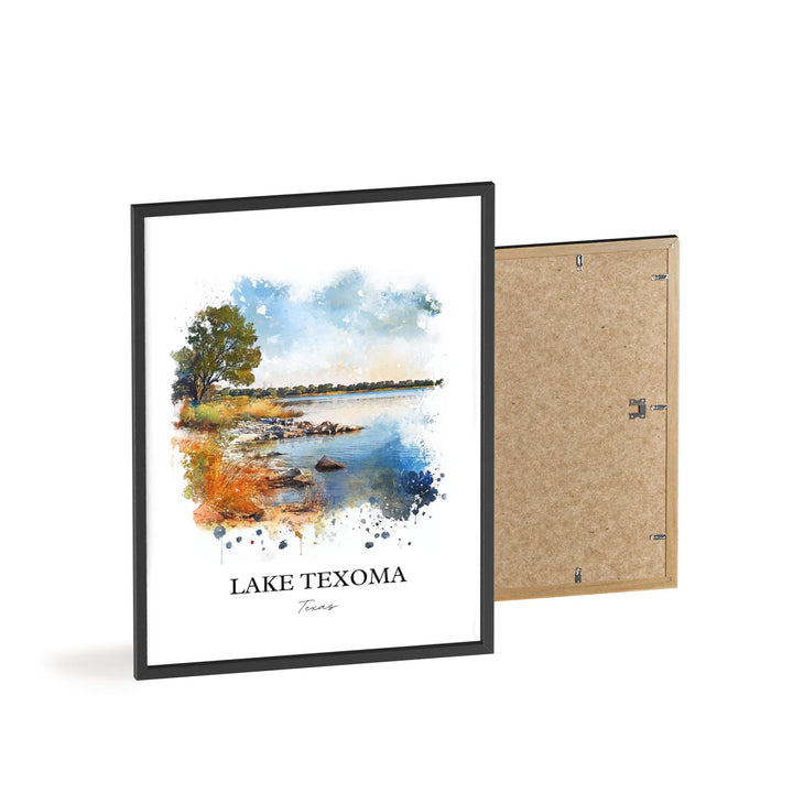 Lake Texoma Wall Art, Tulsa Oklahoma Print, Texas Watercolor Ar, Lake Texoma Gift, Travel Print, Travel Poster, Housewarming Gift