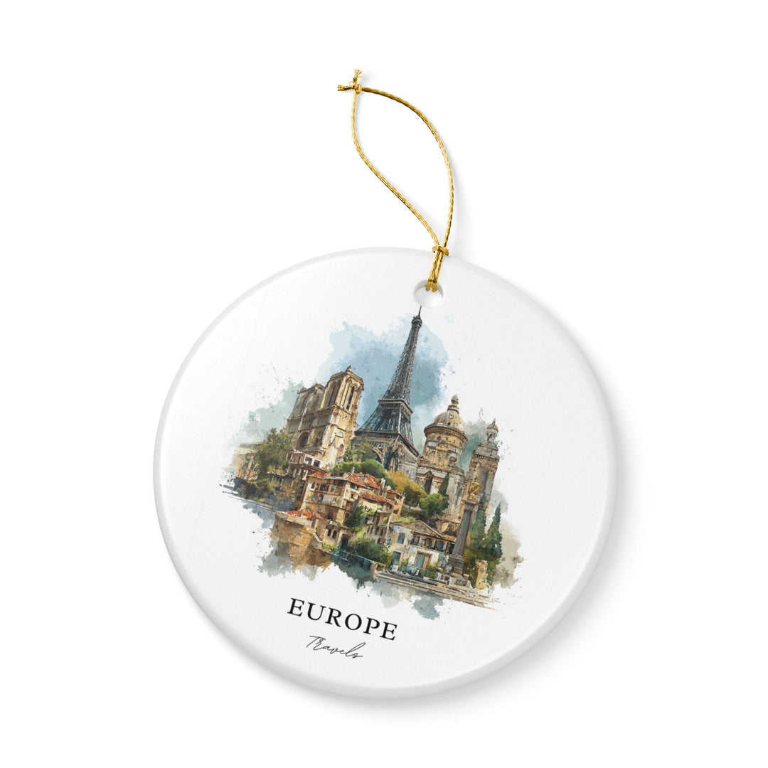 Europe Ornament: Unique Europe Souvenir, Europe Xmas Decor, and Authentic Europe Travels Gift