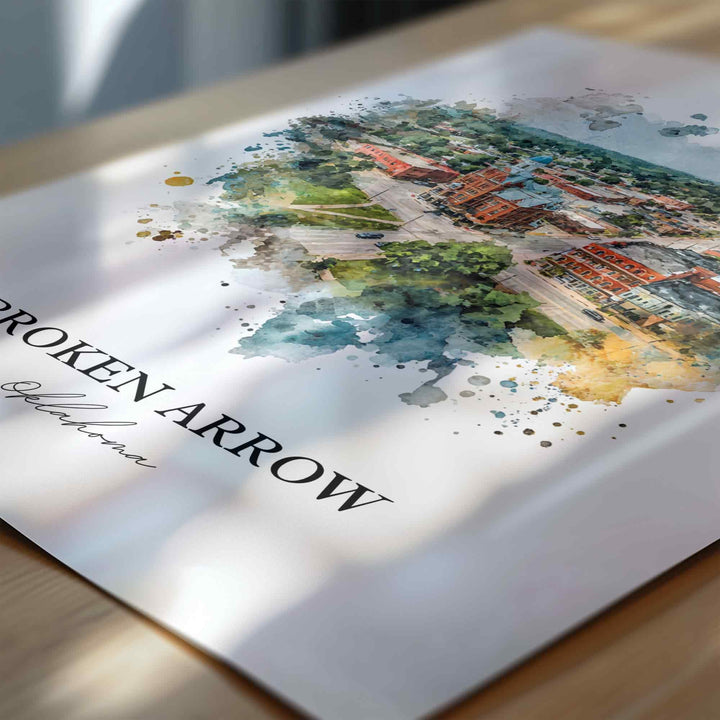 Broken Arrow, Oklahoma – Watercolor Art Print
