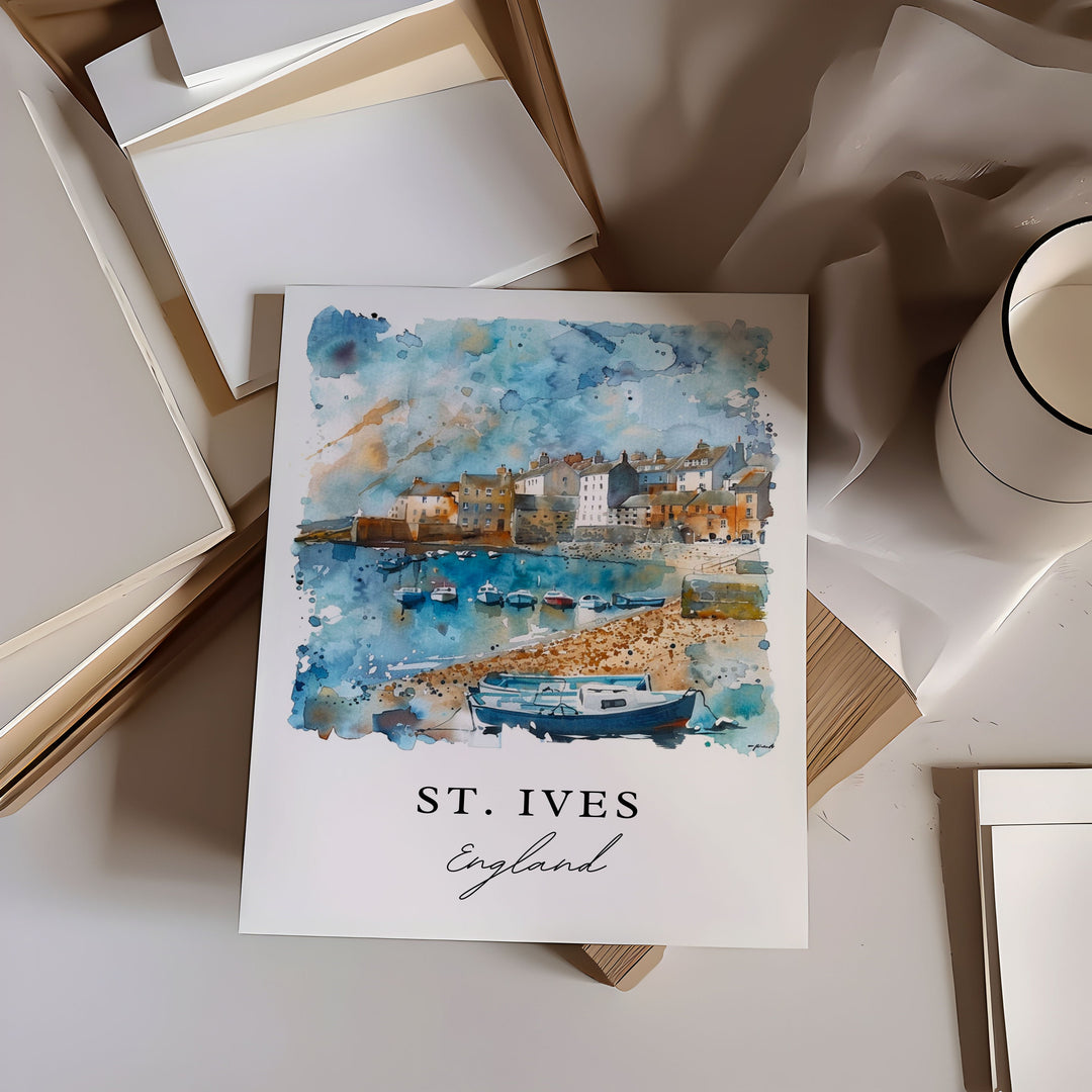 St Ives Wall Art, St Ives Print, England Wall Art, St Ives England Gift, Travel Print, Travel Poster, Travel Gift, Housewarming Gift