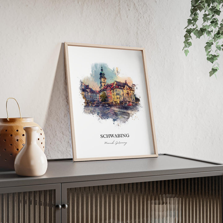 Schwabing, Germany – Watercolor Art Print