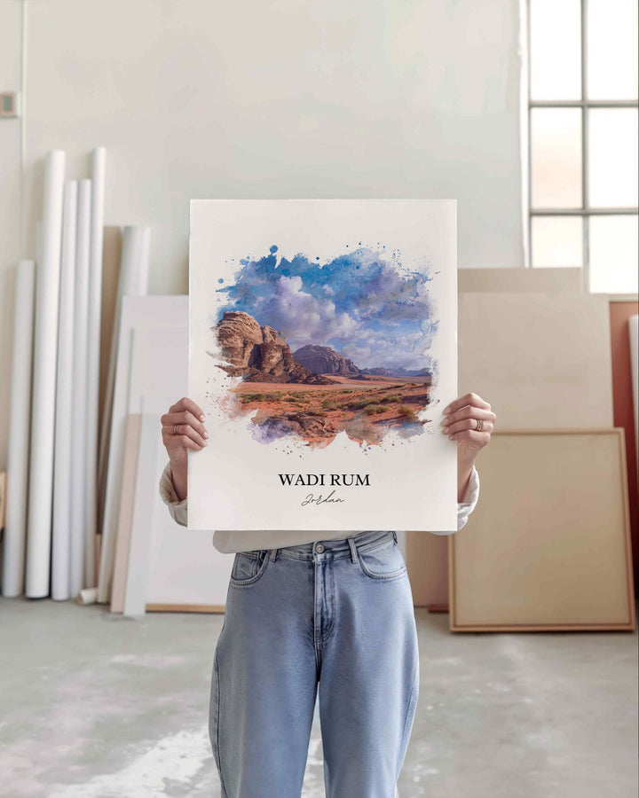 Wadi Rum, Jordan – Watercolor Art Print